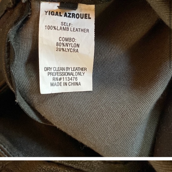 Yigal Azrouel Leather Pants - Black Size 0 13”W x 36”L - Mint - Picture 8 of 10